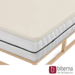 biberna Jersey-Elastic-Topper-Spannbetttuch grau, 1x 90x190 cm - 100x220 cm