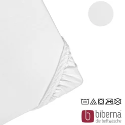 biberna Jersey-Elastic-Topper-Spannbetttuch weiss, 1x 90x190 cm - 100x220 cm