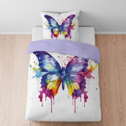 biberna Linon-Bettwäsche SCHMETTERLING bunt, 1x 155x220 cm + 1x 80x80 cm