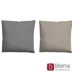 biberna Linon-Bettwäsche UNI taupe, 135x200 cm + 80x80 cm