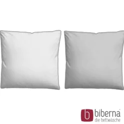 biberna Mako-Satin Bettwäsche FEINE STREIFEN sturmgrau, 155x220 cm + 80x80 cm