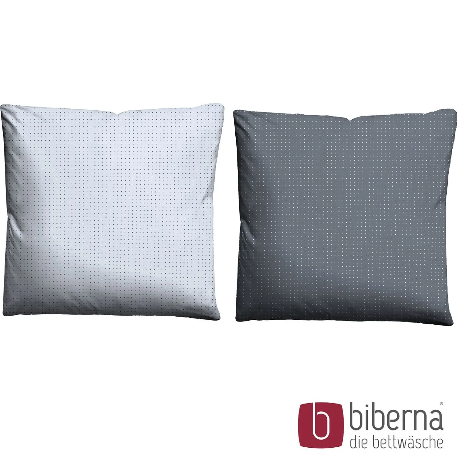 biberna Mako-Satin Bettwäsche PUNKTE - MIX & MATCH blau, 155x200 cm + 80x80 cm