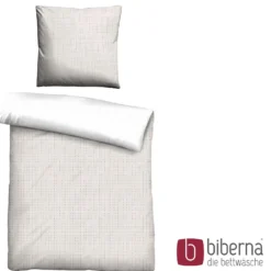 biberna Mako-Satin Bettwäsche PUNKTE - MIX & MATCH taupe, 155x220 cm + 80x80 cm