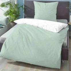 biberna Mako-Satin Bettwäsche PUNKTE - MIX & MATCH mint, 135x200 cm + 80x80 cm