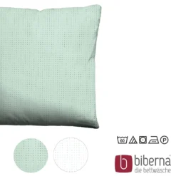 biberna Mako-Satin Kopfkissenbezug PUNKTE - MIX & MATCH mint, 40x40 cm