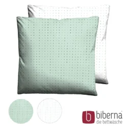 biberna Mako-Satin Kopfkissenbezug PUNKTE - MIX & MATCH mint, 40x40 cm