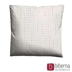 biberna Mako-Satin Kopfkissenbezug PUNKTE - MIX & MATCH taupe, 40x40 cm