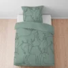 biberna Melange-Flanell Bettwäsche Hirsch fichte, 1x 135x200 cm + 1x 80x80 cm