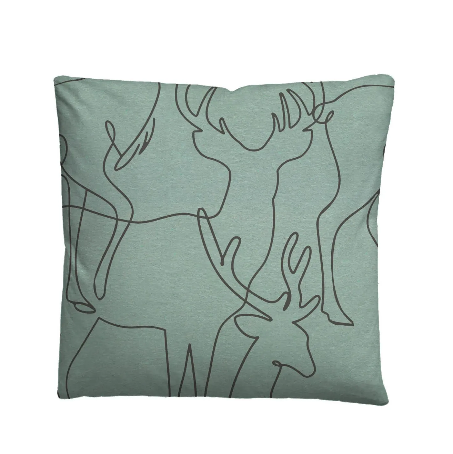 biberna Melange-Flanell Bettwäsche Hirsch fichte, 1x 135x200 cm + 1x 80x80 cm
