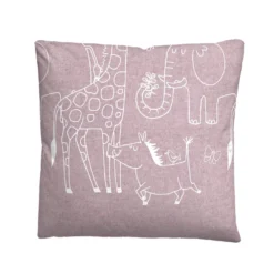 biberna Melange-Flanell Bettwäsche Tiere brombeer, 1x 135x200 cm + 1x 80x80 cm