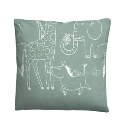 biberna Melange-Flanell Bettwäsche Tiere fichte, 1x 135x200 cm + 1x 80x80 cm