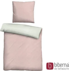 biberna Melange-Flanell Bettwäsche MELANGE UNI rose, 135x200 cm + 80x80 cm
