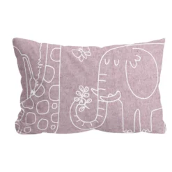 biberna Melange-Flanell Bettwäsche Tiere brombeer, 1x 100x135 cm + 1x 40x60 cm