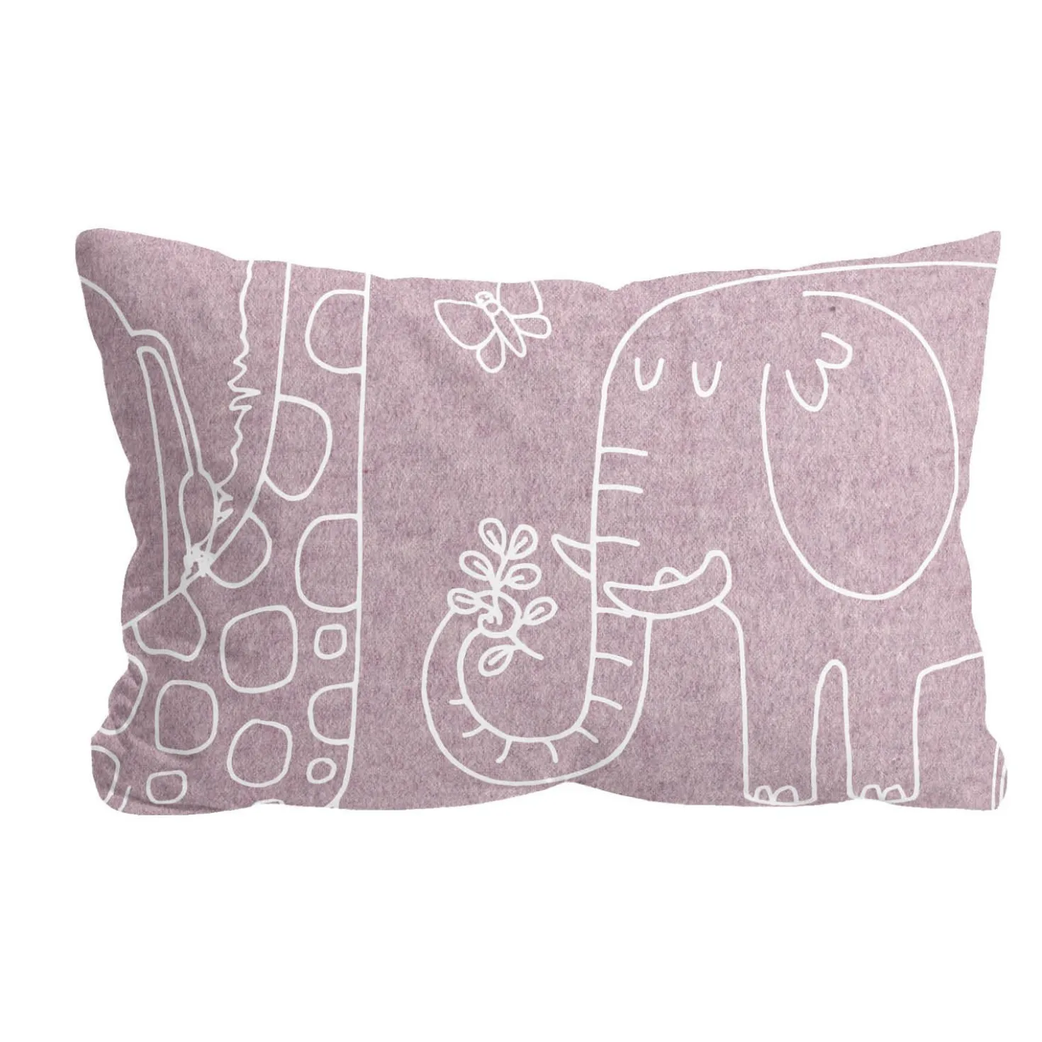 biberna Melange-Flanell Bettwäsche Tiere brombeer, 1x 100x135 cm + 1x 40x60 cm