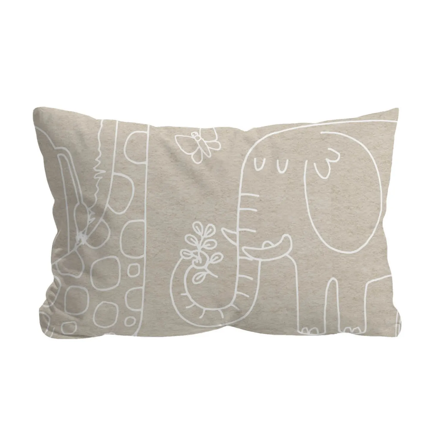 biberna Melange-Flanell Bettwäsche Tiere kitt, 1x 100x135 cm + 1x 40x60 cm
