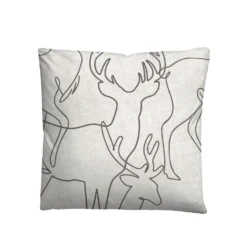 biberna Melange-Flanell Bettwäsche Hirsch grau, 135x200 cm + 80x80 cm