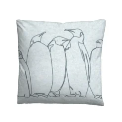 biberna Melange-Flanell Bettwäsche Pinguin ciel, 135x200 cm + 80x80 cm