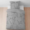 biberna Melange-Flanell Bettwäsche Hirsch sturmgrau, 1x 155x220 cm + 1x 80x80 cm