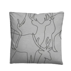 biberna Melange-Flanell Bettwäsche Hirsch sturmgrau, 1x 155x220 cm + 1x 80x80 cm