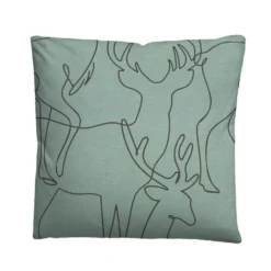 biberna Melange-Flanell Bettwäsche Hirsch fichte, 1x 155x220 cm + 1x 80x80 cm