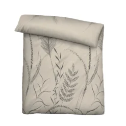 biberna Melange-Flanell Bettwäsche Gräser kitt, 1x 155x220 cm + 1x 80x80 cm