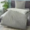 biberna Melange-Flanell Bettwäsche MELANGE UNI sturmgrau, 155x220 cm + 80x80 cm