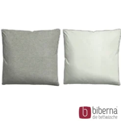 biberna Melange-Flanell Bettwäsche MELANGE UNI sturmgrau, 155x220 cm + 80x80 cm