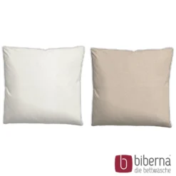 biberna Melange-Flanell Bettwäsche MELANGE UNI kitt, 200x200 cm + 2x 80x80 cm
