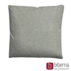 biberna Melange-Flanell Kopfkissenbezug MELANGE UNI sturmgrau, 40x40 cm