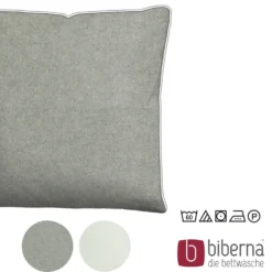 biberna Melange-Flanell Kopfkissenbezug MELANGE UNI sturmgrau, 40x40 cm