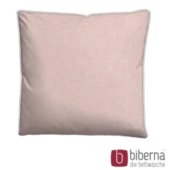 biberna Melange-Flanell Kopfkissenbezug MELANGE UNI rose, 40x40 cm
