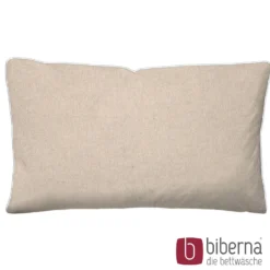 biberna Melange-Flanell Kopfkissenbezug MELANGE UNI kitt, 40x60 cm