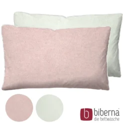 biberna Melange-Flanell Kopfkissenbezug MELANGE UNI rose, 40x60 cm