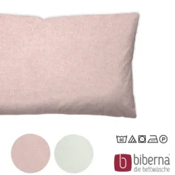 biberna Melange-Flanell Kopfkissenbezug MELANGE UNI rose, 40x60 cm