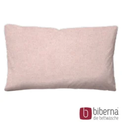 biberna Melange-Flanell Kopfkissenbezug MELANGE UNI rose, 40x60 cm