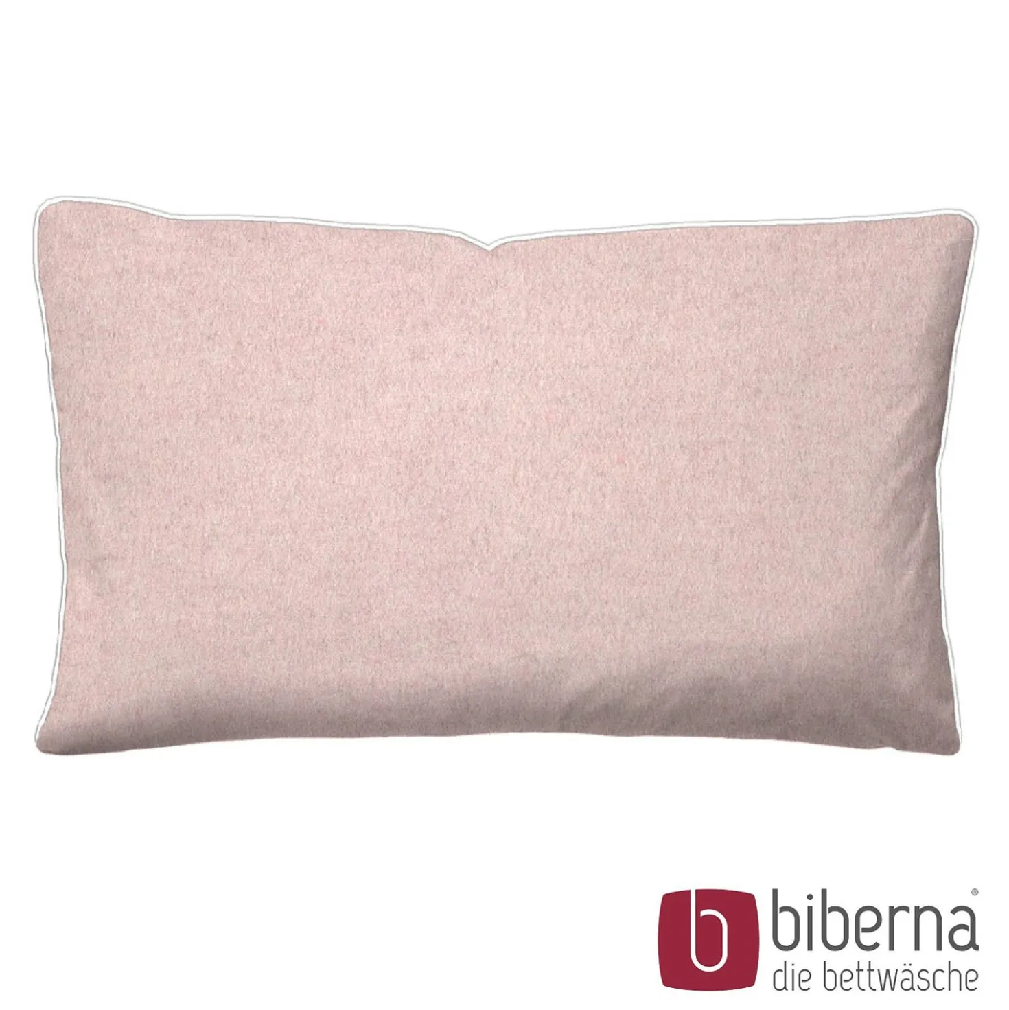 biberna Melange-Flanell Kopfkissenbezug MELANGE UNI rose, 40x60 cm