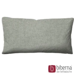 biberna Melange-Flanell Kopfkissenbezug MELANGE UNI sturmgrau, 40x80 cm