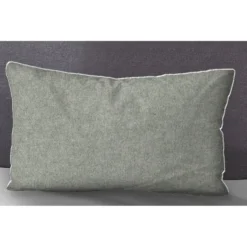 biberna Melange-Flanell Kopfkissenbezug MELANGE UNI sturmgrau, 40x80 cm