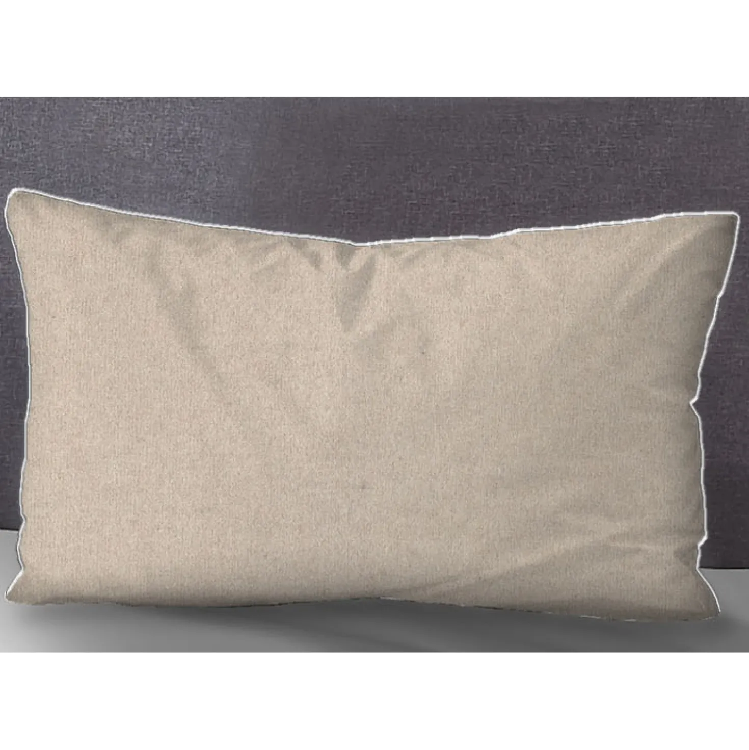 biberna Melange-Flanell Kopfkissenbezug MELANGE UNI kitt, 40x80 cm