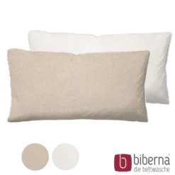 biberna Melange-Flanell Kopfkissenbezug MELANGE UNI kitt, 40x80 cm