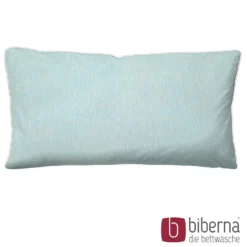biberna Melange-Flanell Kopfkissenbezug MELANGE UNI ciel, 40x80 cm