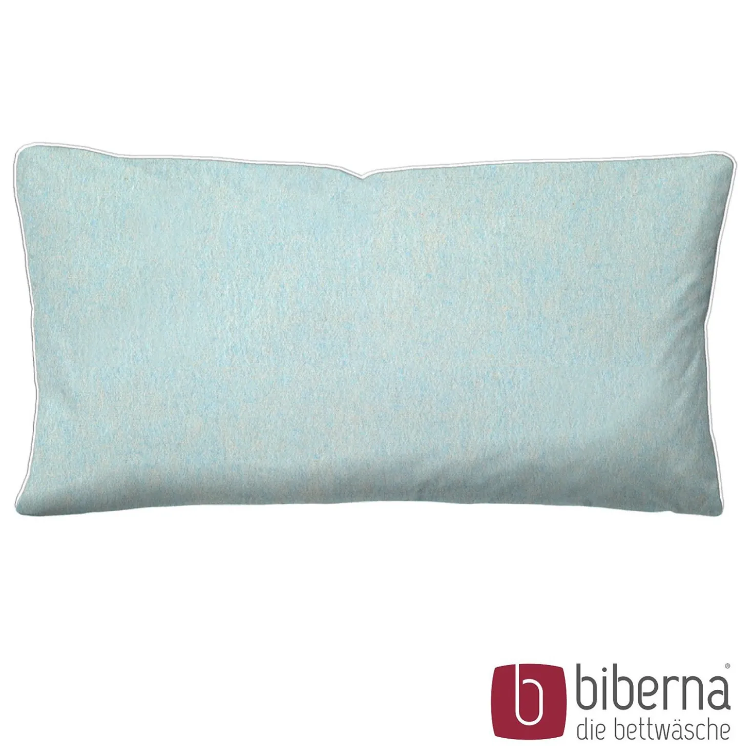 biberna Melange-Flanell Kopfkissenbezug MELANGE UNI ciel, 40x80 cm