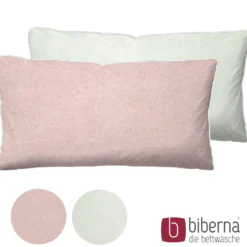 biberna Melange-Flanell Kopfkissenbezug MELANGE UNI rose, 40x80 cm