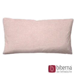 biberna Melange-Flanell Kopfkissenbezug MELANGE UNI rose, 40x80 cm