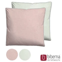 biberna Melange-Flanell Kopfkissenbezug MELANGE UNI rose, 80x80 cm