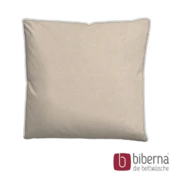 biberna Melange-Flanell Kopfkissenbezug MELANGE UNI kitt, 80x80 cm