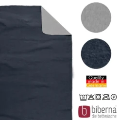 biberna Melange Wohndecke UNI marine, 150x200 cm