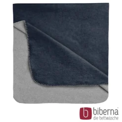 biberna Melange Wohndecke UNI marine, 150x200 cm
