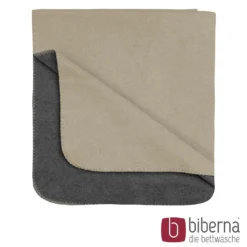 biberna Melange Wohndecke UNI kitt, 150x200 cm