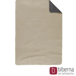 biberna Melange Wohndecke UNI kitt, 150x200 cm